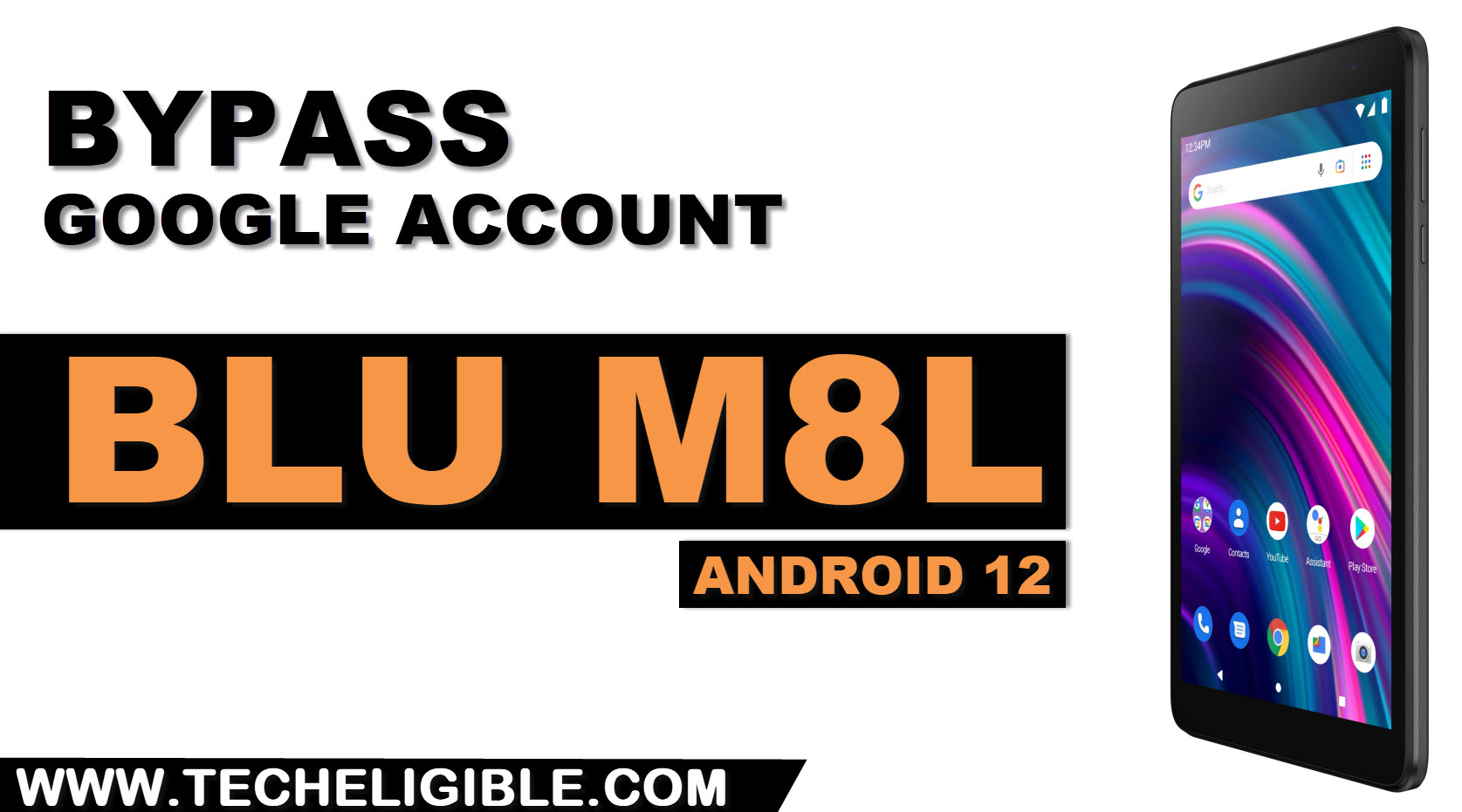 how to bypass frp account BLU M8L Android 12 without a PC